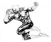 Printable Fighting Black Panther by SpiderGuile coloring pages
